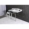 Kingston Brass 36 Carrara Marble Console Sink with Brass Legs, Marble WhitePolished Nickel LMS3630MBSQ6 - alternate 3